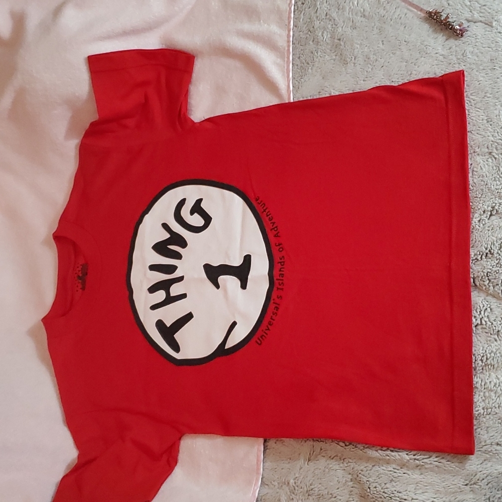 UNIVERSAL STUDIOS Adult Red Short-Sleeve T-Shirt-THING 1-NWOT-Sz S